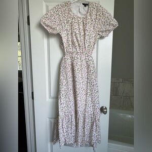 J. Crew White and Pink Floral Dress